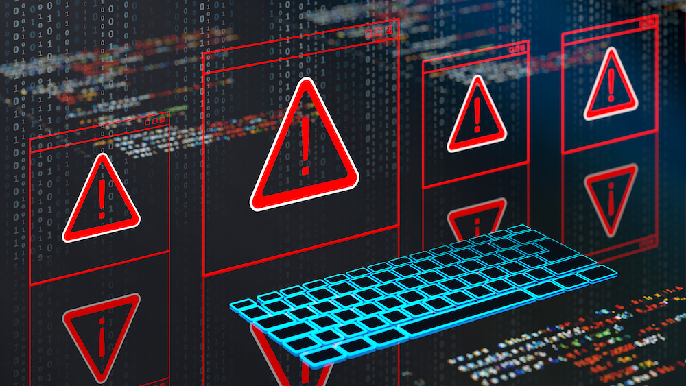 Abstract Warning of a detected malware program